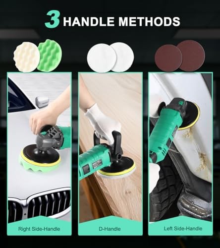 Buffer Polisher, 1600W 7 Inch/6 Inch Pure Copper Motor Car Buffers and Green