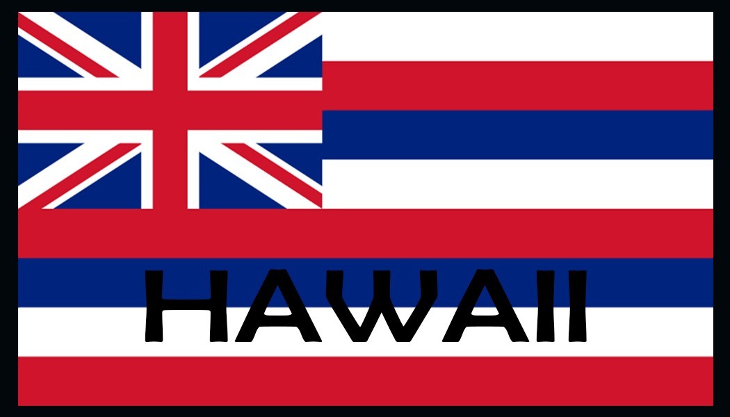 Hawaii State Flag Patch W/  Hook  & Loop Tactical Black Border I