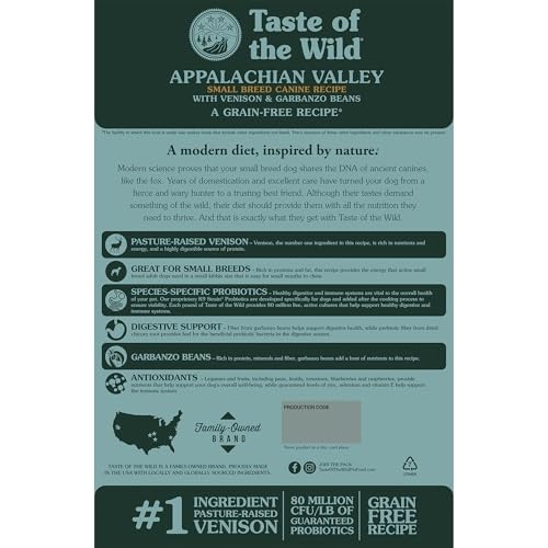 Taste of the Wild Appalachian Valley Small Breed Grain-Free Roasted Venison Dog