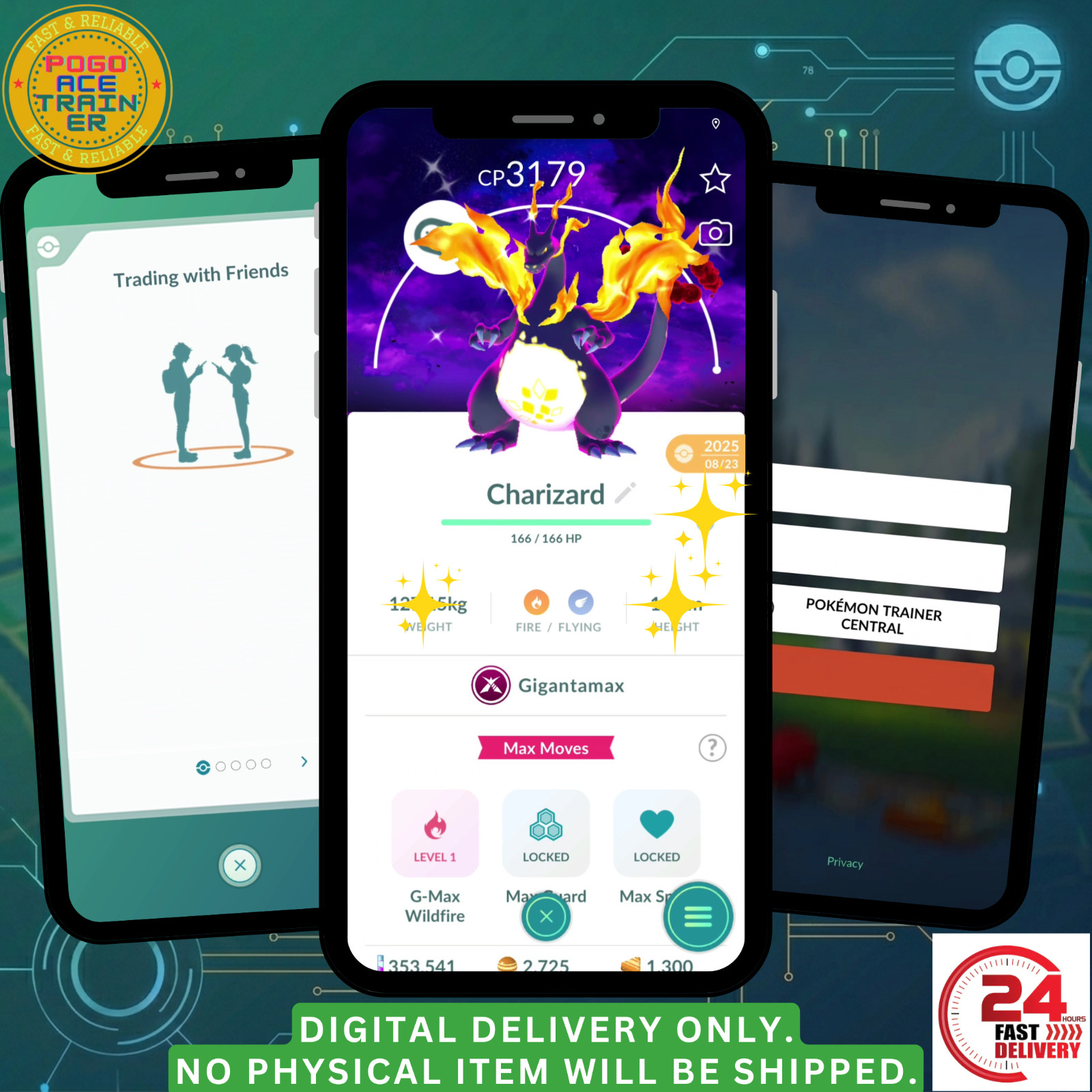 [✨DarkSkiesBG✨] Shiny Charizard – Dark Skies BG - LvL50 3Moves ✨FAST24hDelivery✨