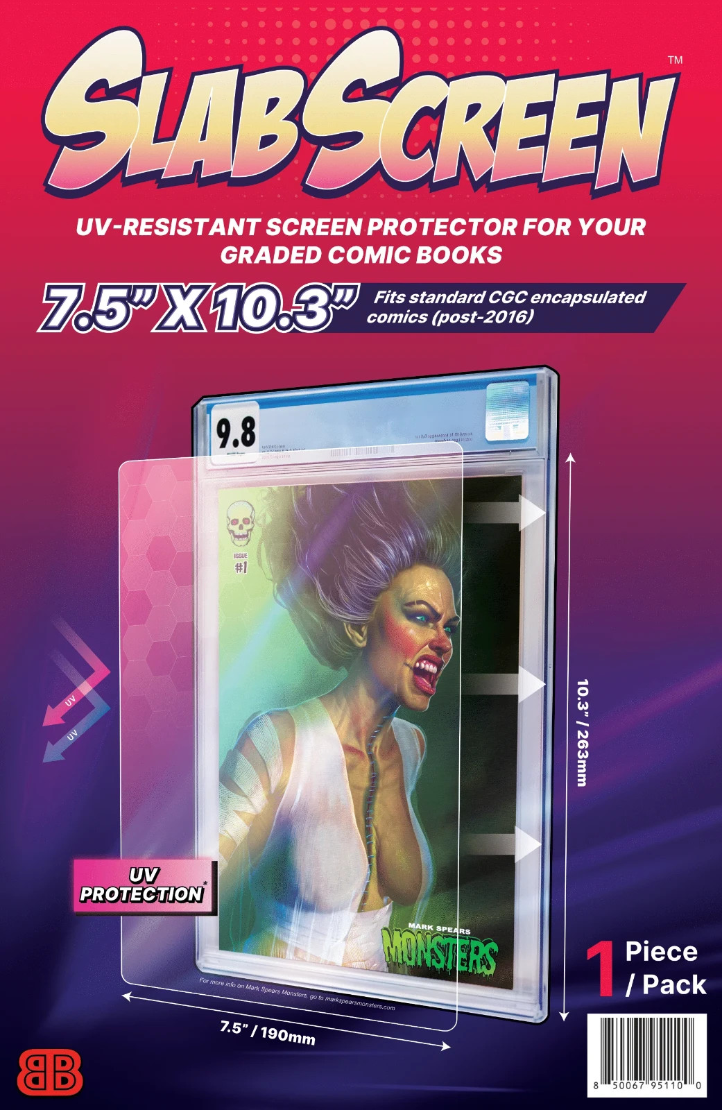 CBCS SlabScreen UV Protector Comic Book Slab UV Shield Fits CBCS Graded Cases
