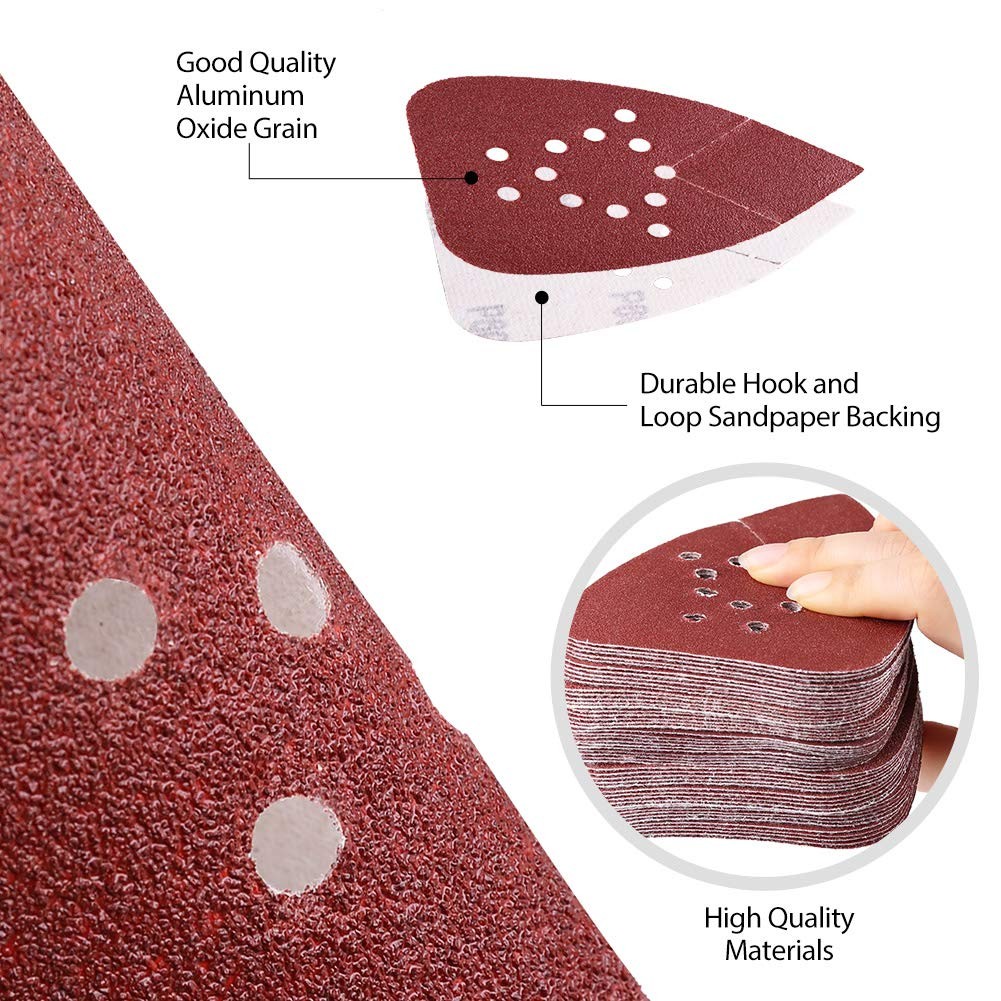 Sanding Pads for Black and Decker Mouse Sanders, 50PCS 60 80 120 150 220 Grit