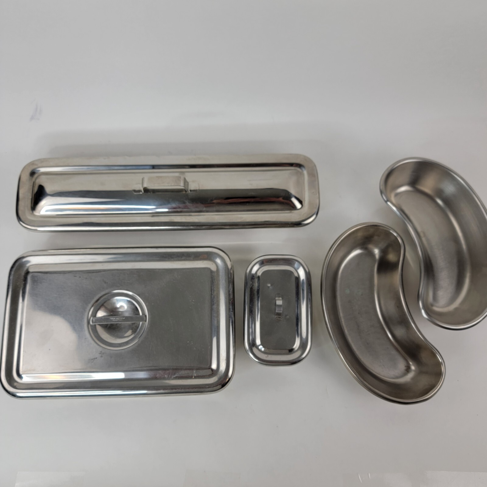Vollrath Stainless Steel Autoclave Instrument Trays w/ Lids, Lot of 5