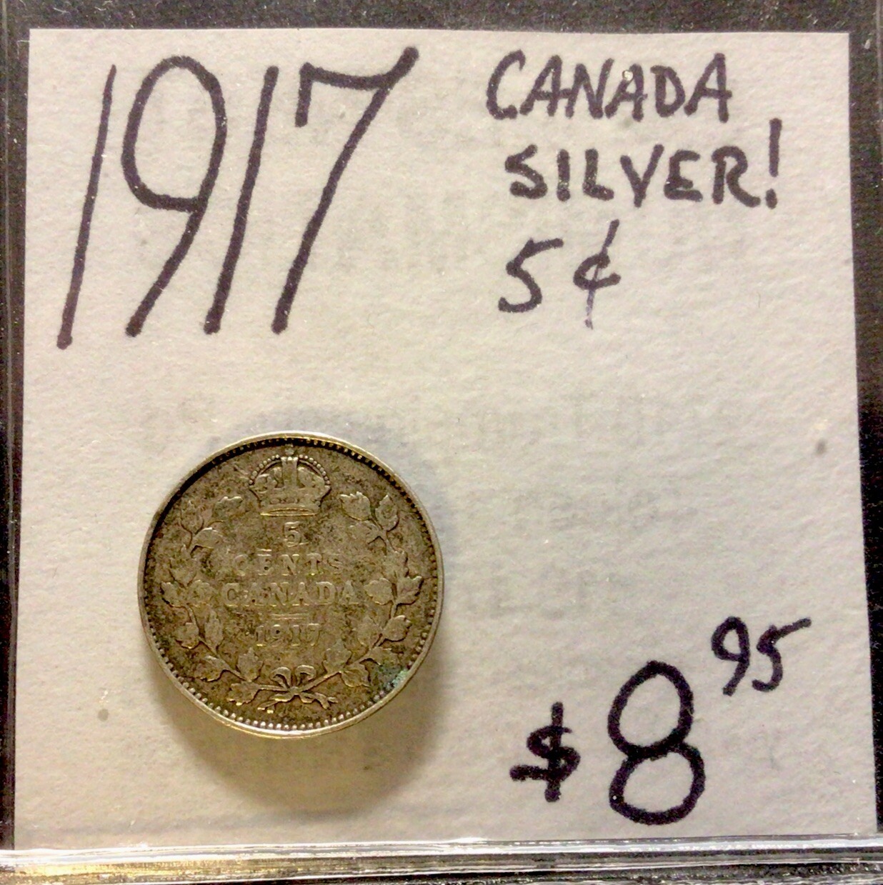 1917 Canada 5 C Silver! ENN Coins