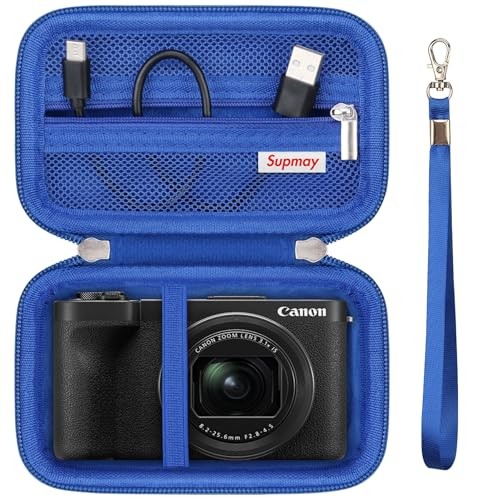 Hard Carrying Case for Canon PowerShot V1 Digital Camera, Storage Holder Blue