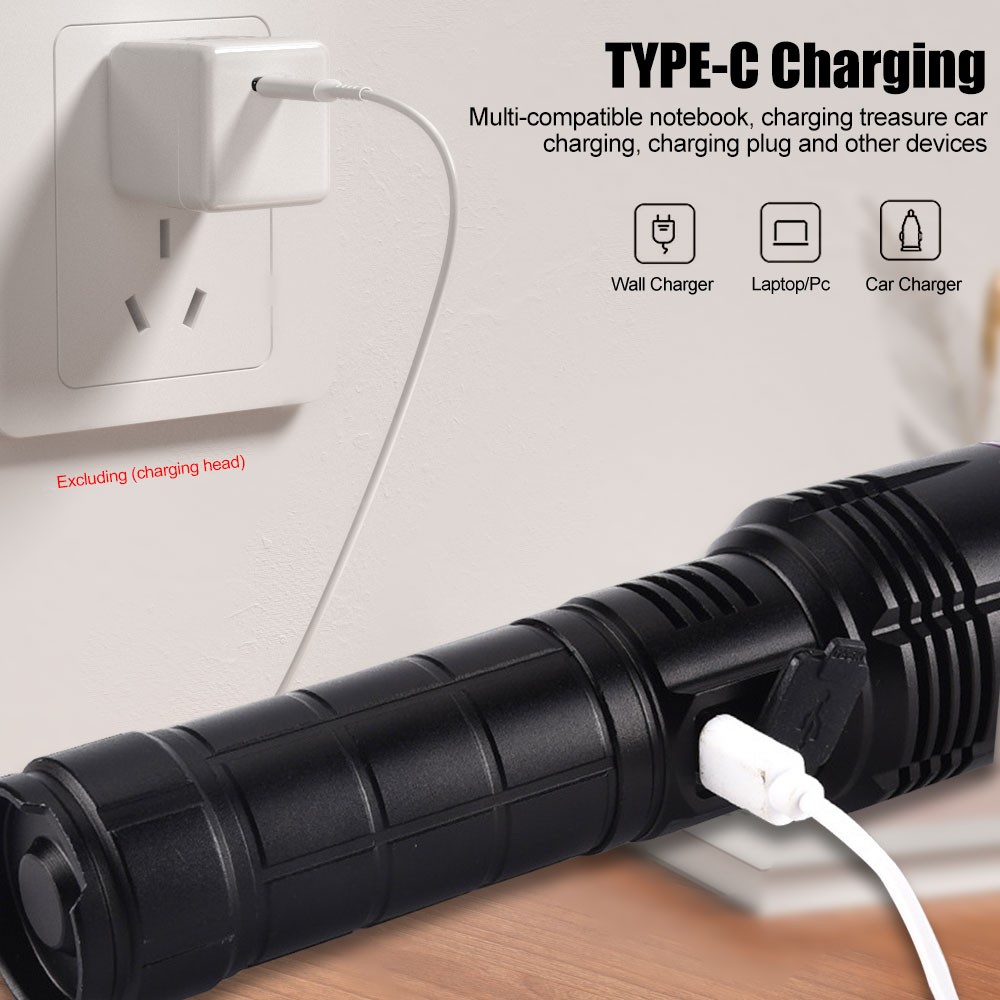 365nm UV Light Work LED Flashlight urine scorpion Detector Torch USB Charging