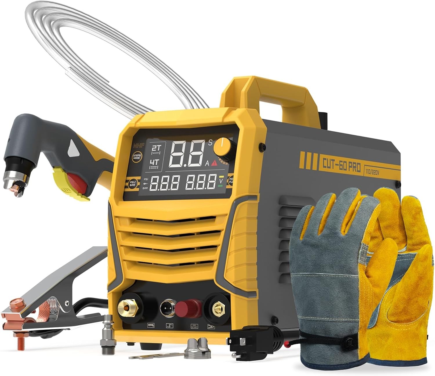 TOOLIOM 60A Plasma Cutter Non-HF Pilot Arc 110/220V Dual Voltage Digital Display