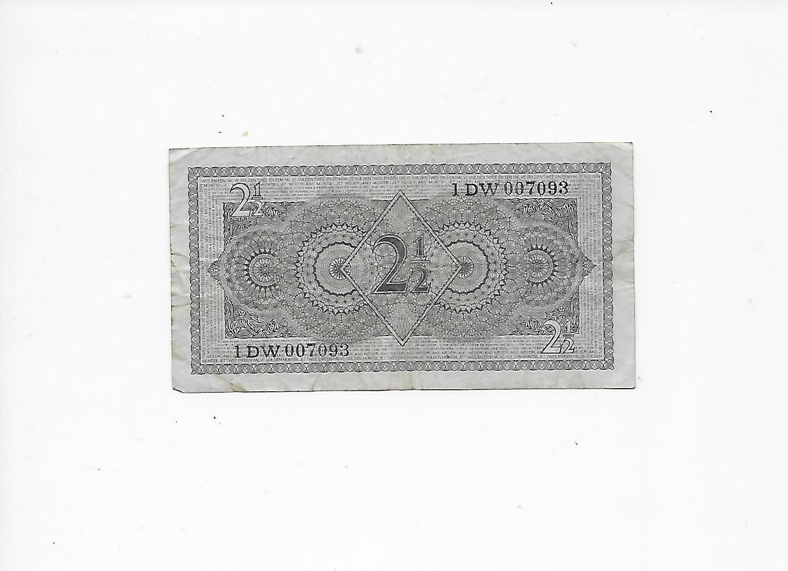 Netherlands 2 1/2 gulden note 1949 lot B