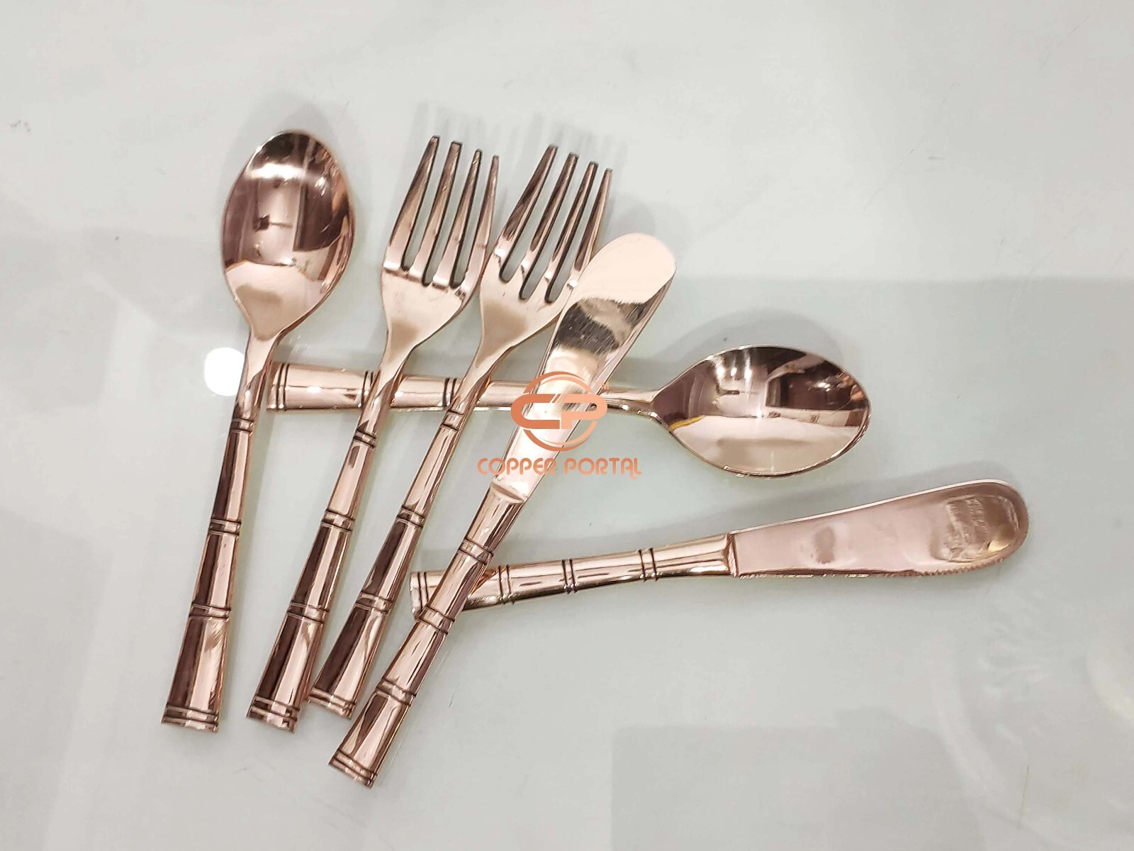Pure Copper Cutlery Set Luxurious Dessert Spoon, Dessert Fork Flatware Gift