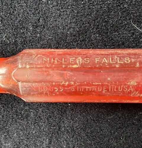 Vintage Millers Falls #853 6" Flat Head Screwdriver - Made in USA
