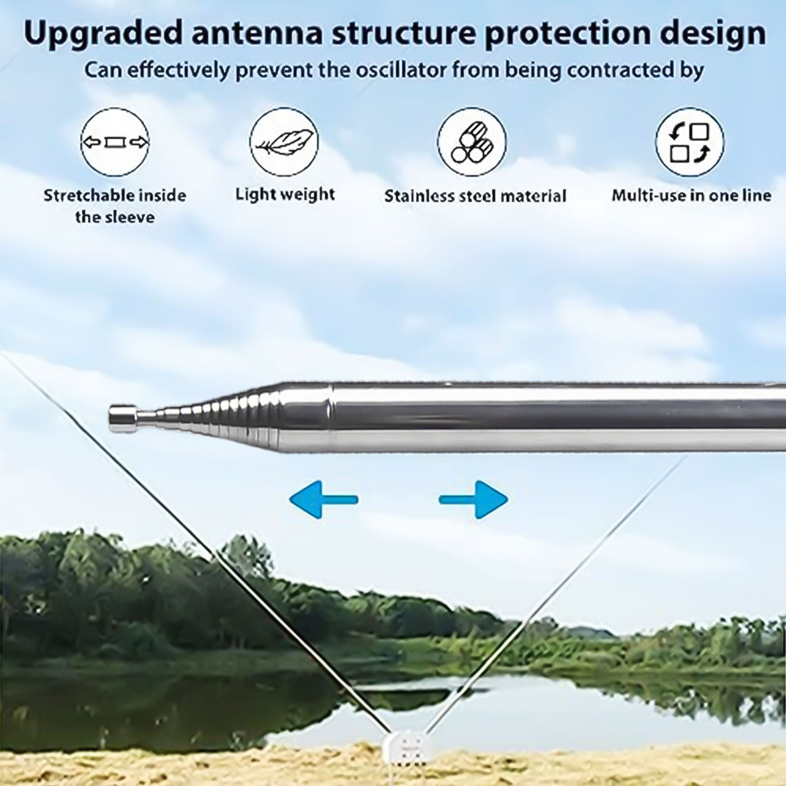 Compact 14 Section Telescopic Antenna for Portable for Amateur Radio Setup