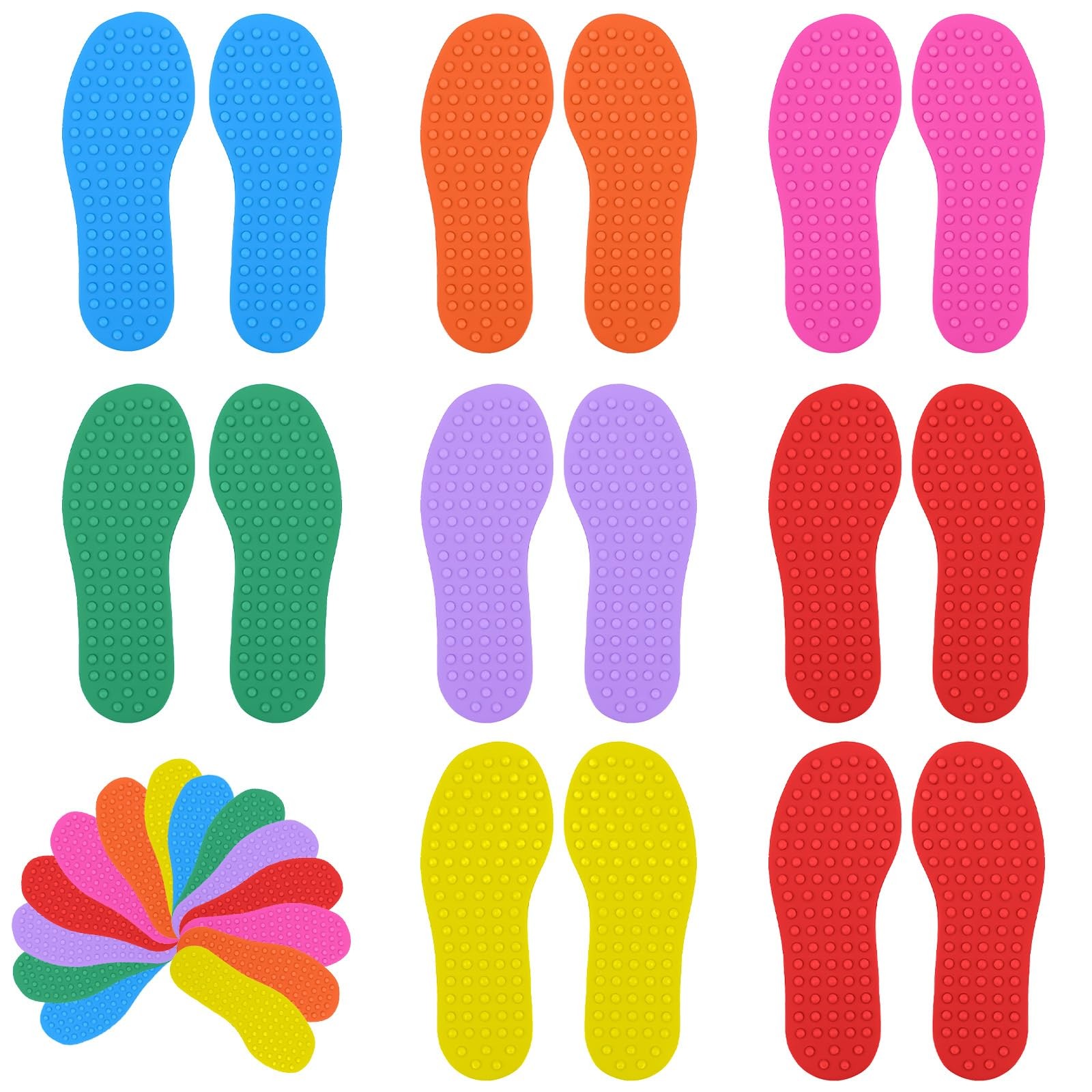 8 Pairs Feet Markers Colorful Spot Floor Markers Footprint Shaped Non-Slip Ru...