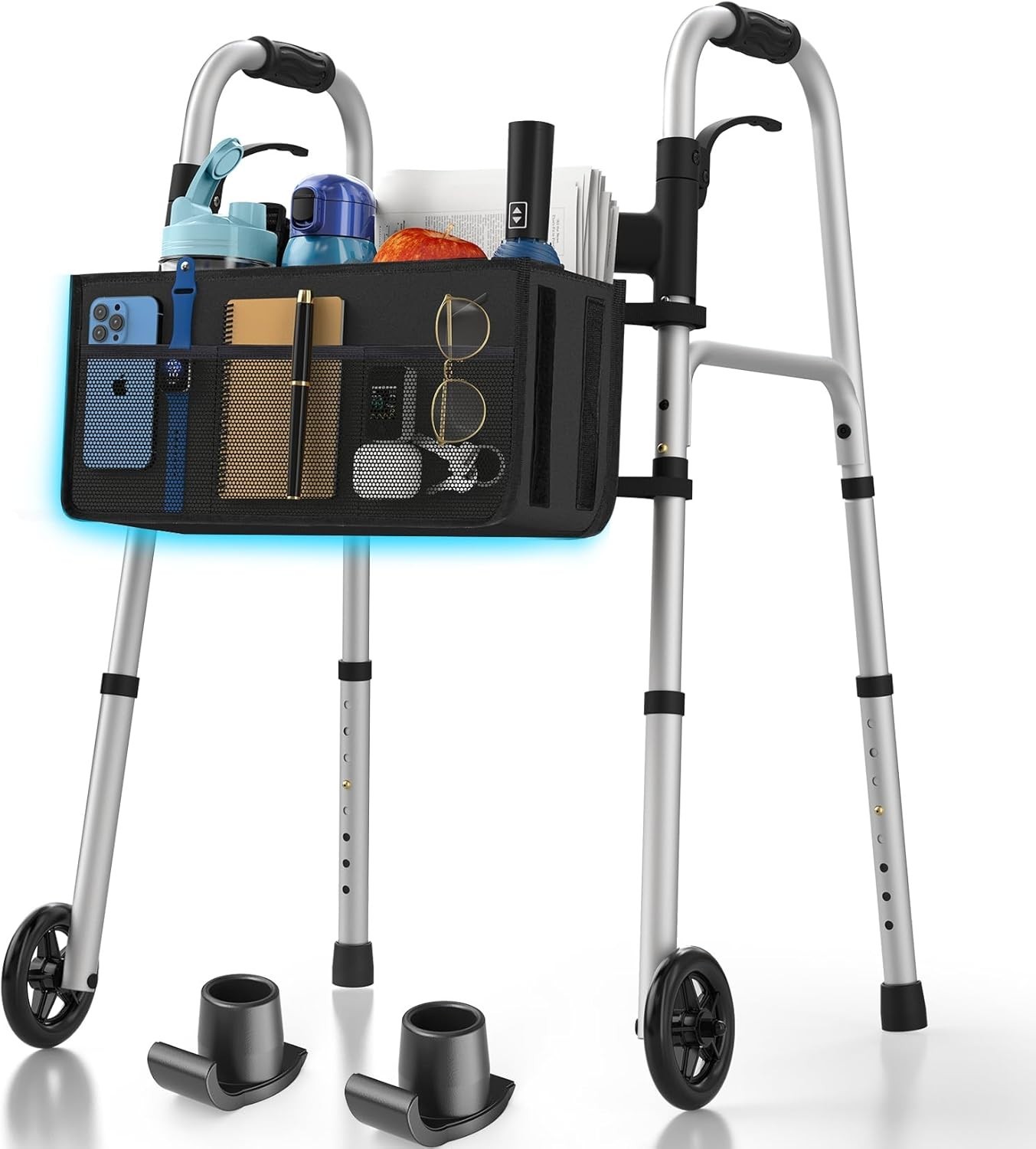 HolyHeal Folding Walker w/ Wheels Basket Glide Skis Lightweight Adjustable 350lb
