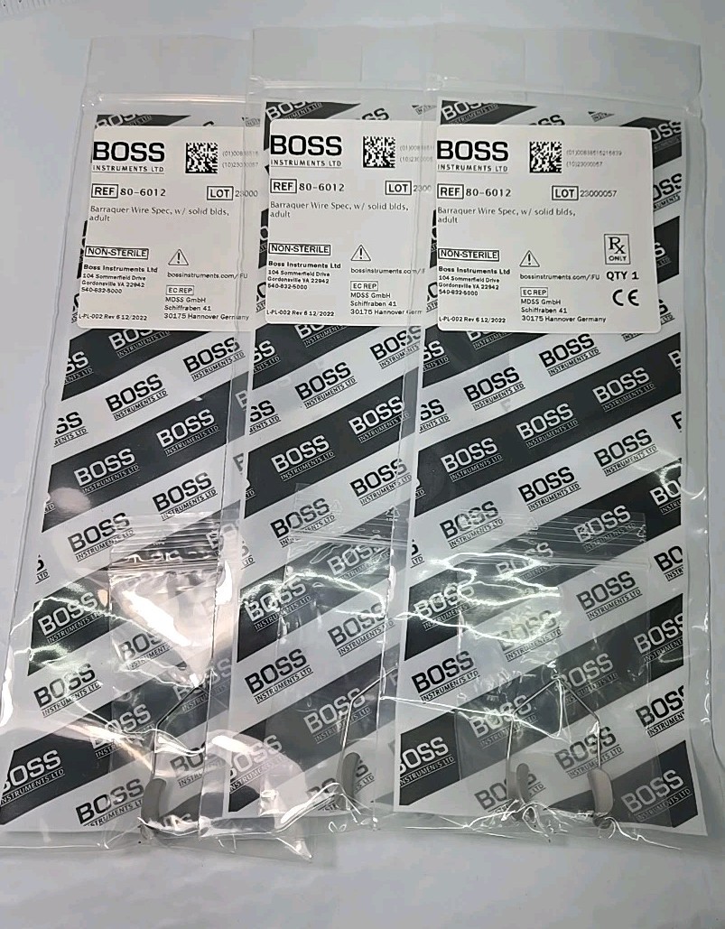 Lot of 3-Boss 80-6012 Barraquer Wire Speculum Solid Blade Ophthalmic Surgical
