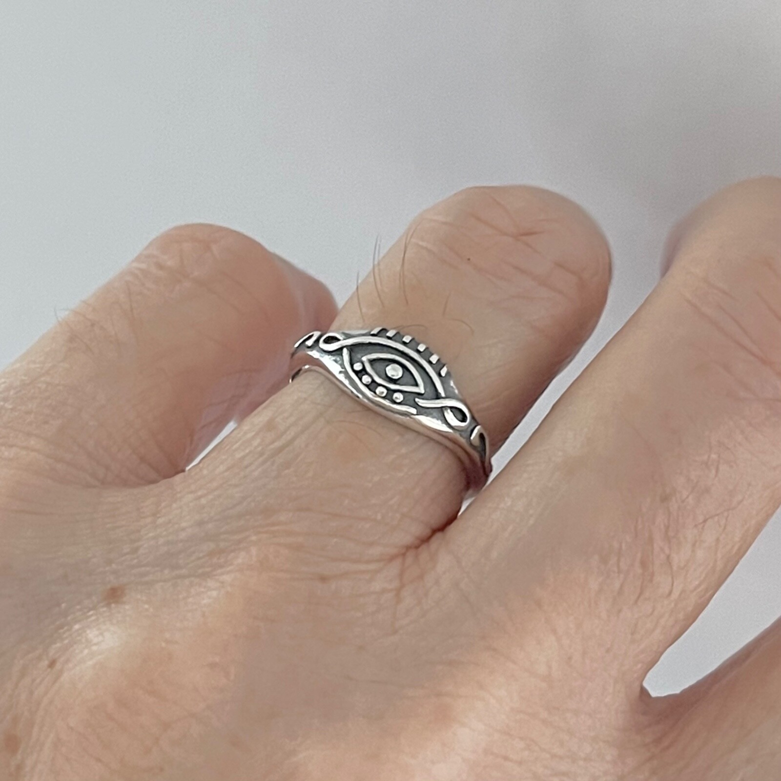 Sterling Silver Celtic Eye Ring, Protector Ring, Silver Ring, Evil Eye Ring
