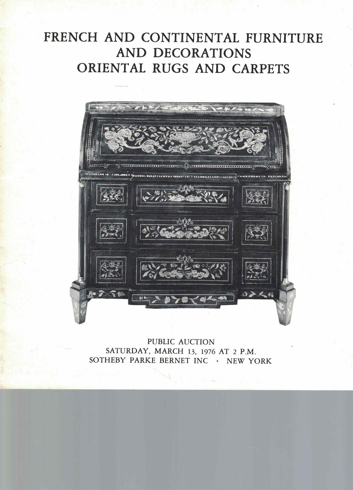 Sotheby Parke Bernet -French & Continental Furniture, Decorations, Oriental Rugs