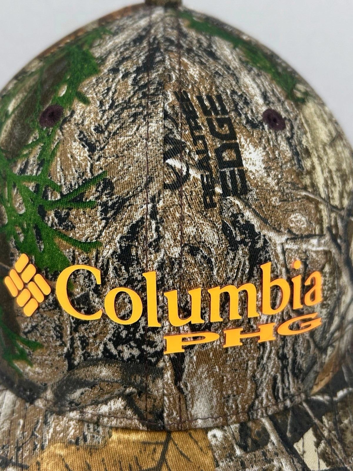 Columbia PHG Men’s Size S/M Fitted Cap Realtree Edge Camouflage Bold Logo