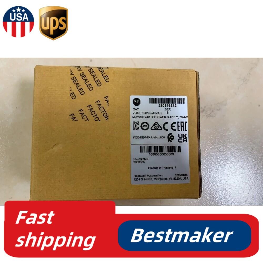 New AB CAT 2080-PS120-240VAC Micro800 24V DC POWER SUPPLY 38.4W US Free Tax