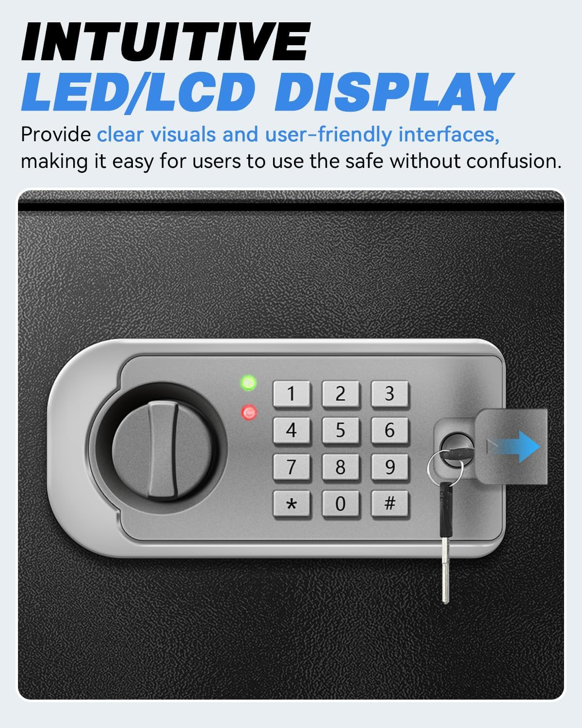 Fireproof Large Home Security Safe with External Battery Acces for Document | 3.