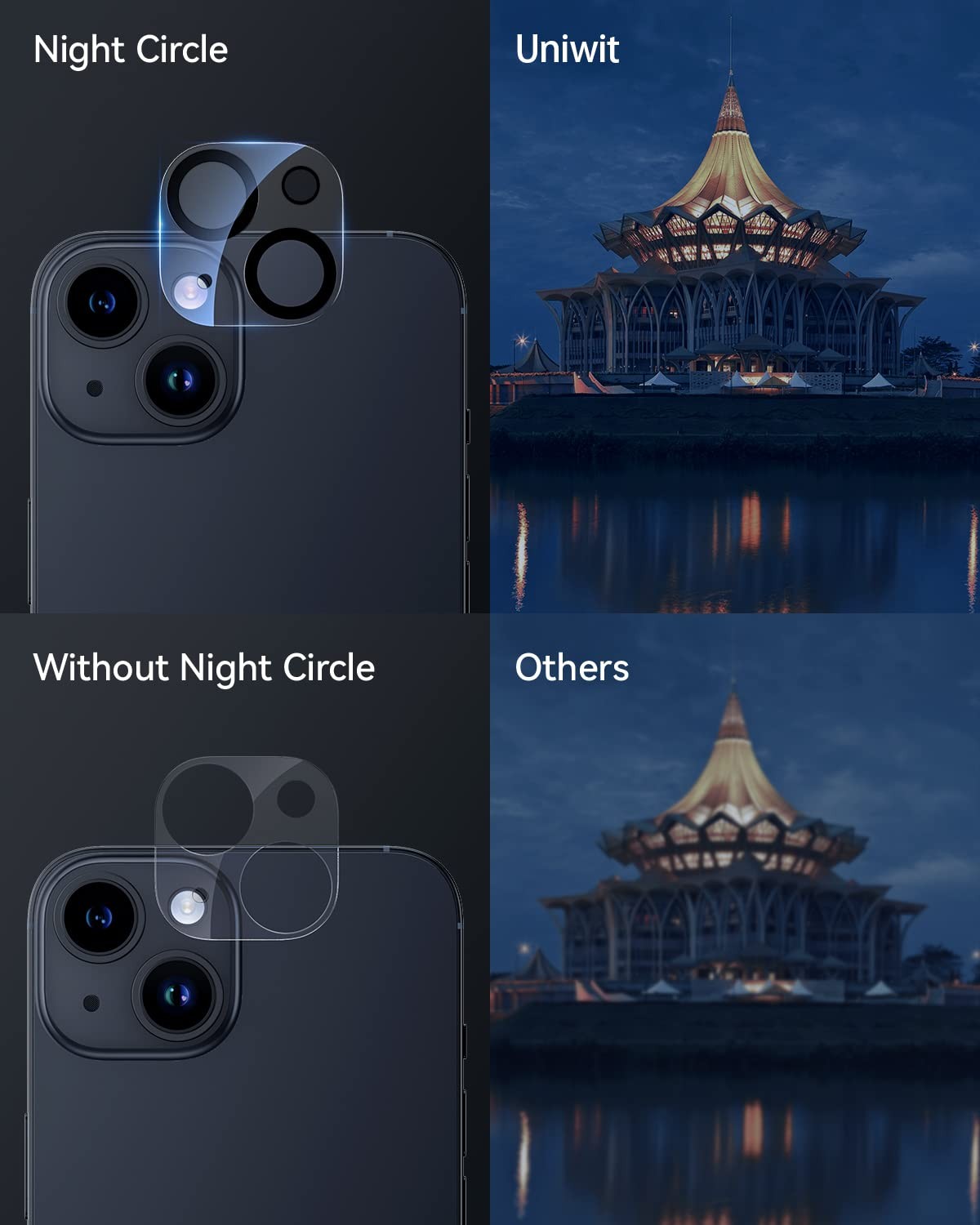 2 Pcs For iPhone 14 /14 Plus Camera Protector Tempered Glass Camera Lens Cover