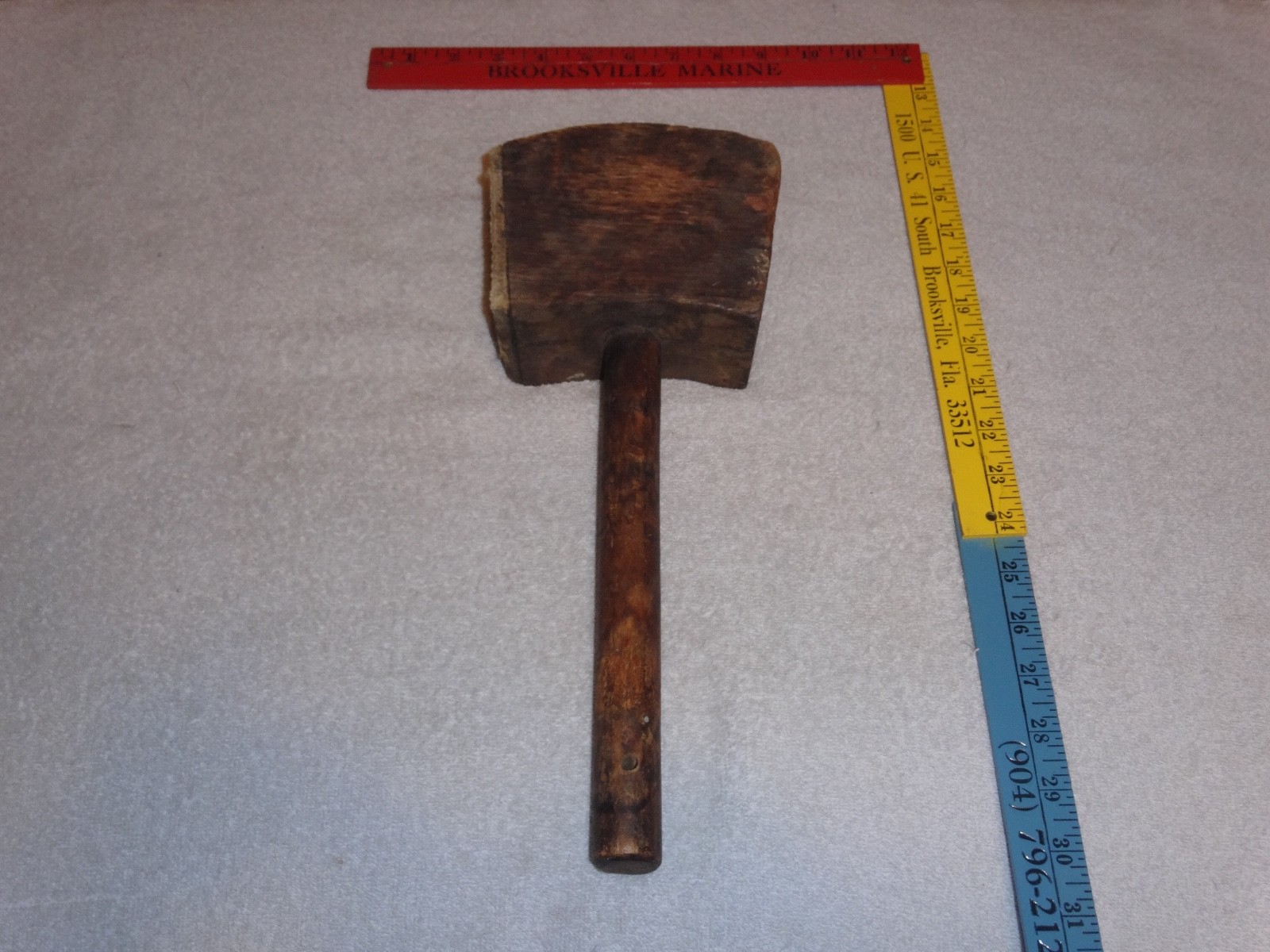 VINTAGE ANTIQUE ORIGINAL 14" WOOD BLACKSMITH HAMMER SIGN TOOL PRIMITIVE MALLET!!