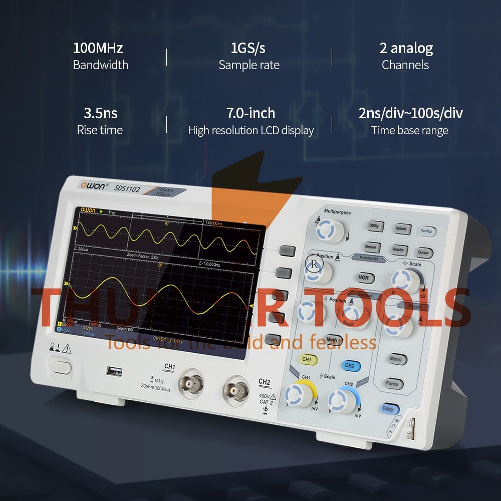 Thunder Tools Owon SDS1202 Oscilloscope Oscillometer Digital Storage