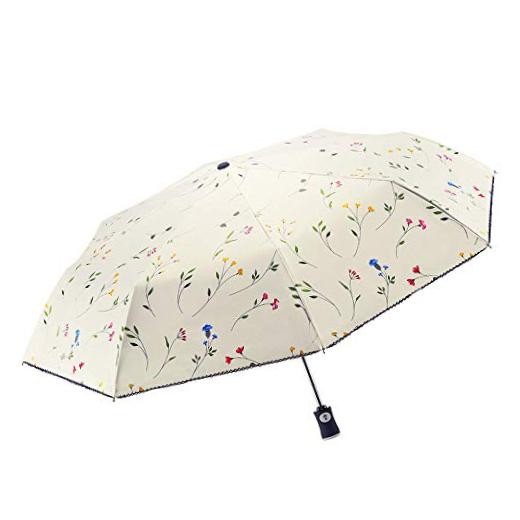 UV Sun Umbrella Compact Folding Travel Umbrella Auto Open Close Carnations