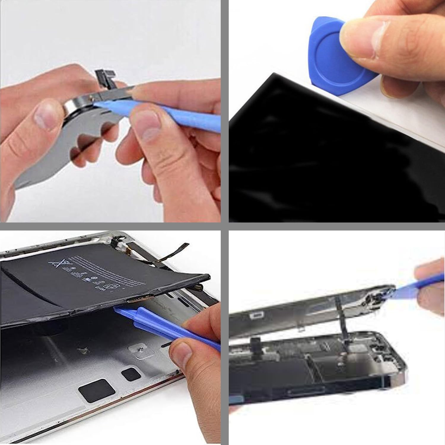 10pcs Plastic Spudgers + 2 Metal Triangular Pry Bar Set for iPad, Laptop, iPhone