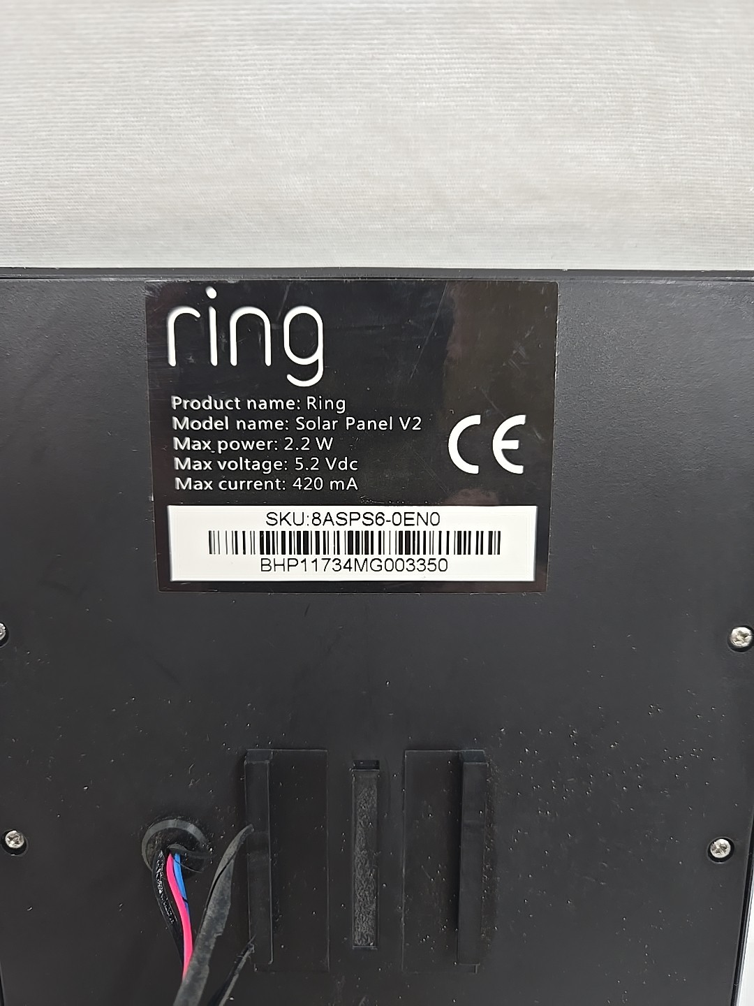 Ring Solar Panel Micro USB Plug - V2
