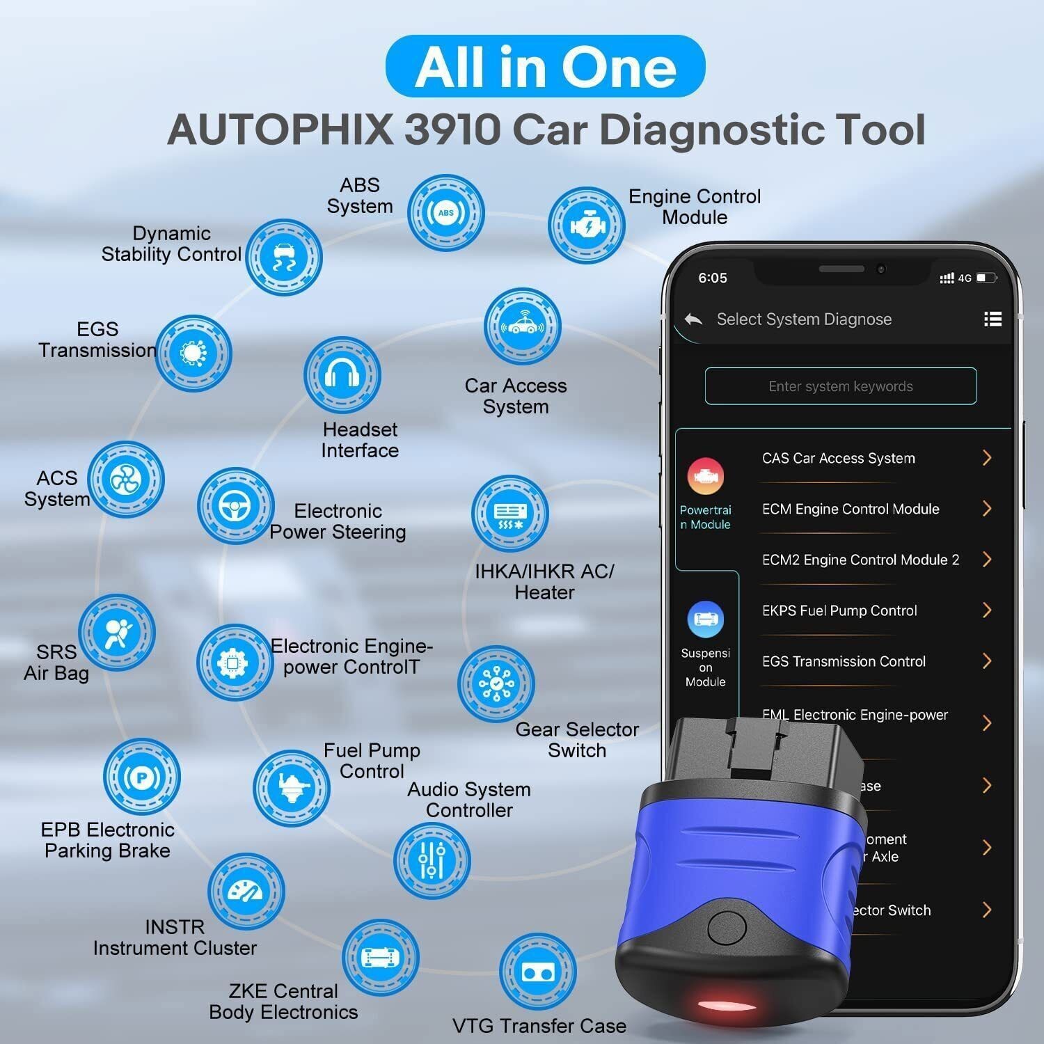Autophix 3910 for BMW Bluetooth OBD2 Code Reader All System Diagnostic Scanner T