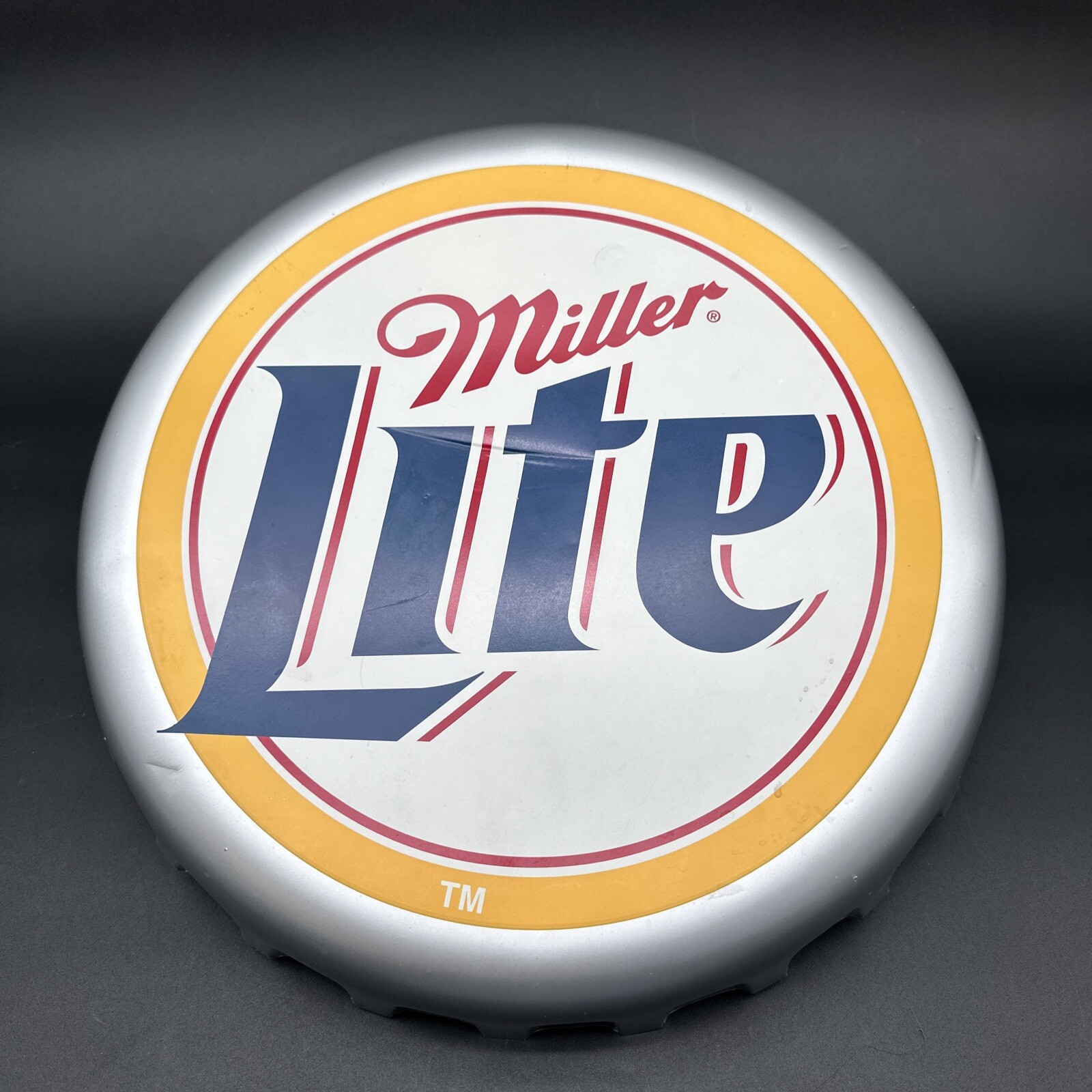 Miller Lite Vintage 1998 Molded Foam Rubber Beer Cap Tray Cooler Float Hanging