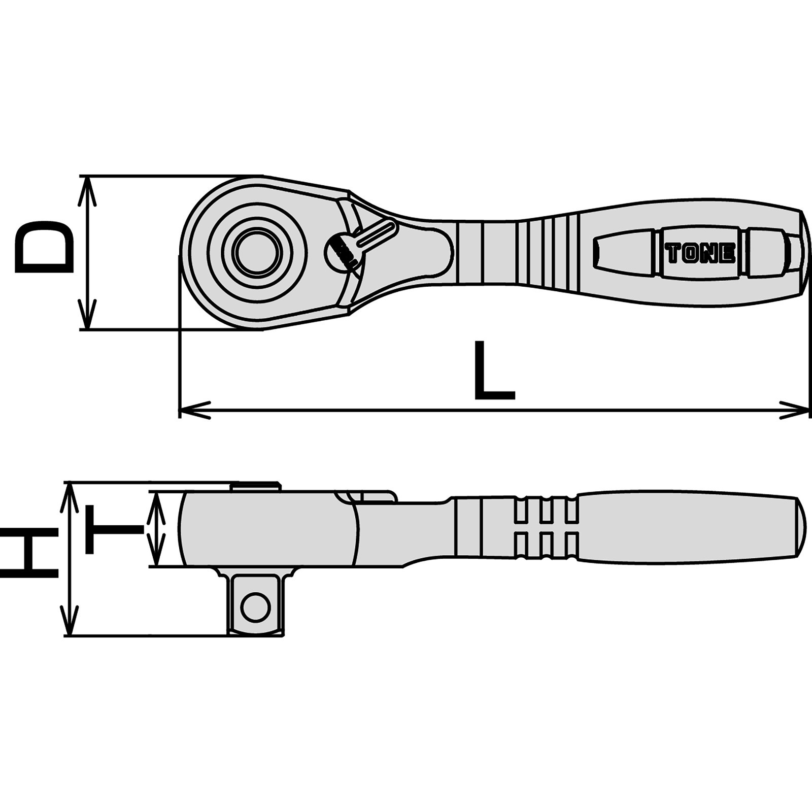Tone RH3CHS 3/8" Compact micro Ratchet | Made in Japan