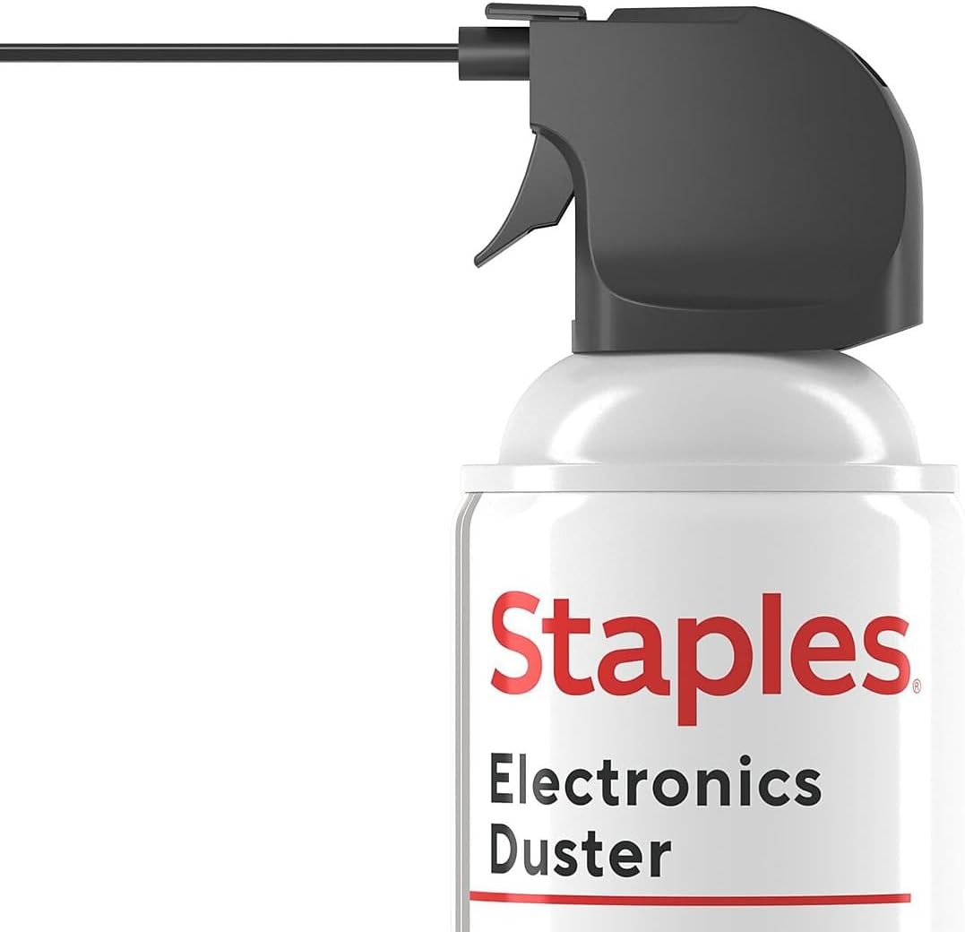 Staples Compressed Air Duster 4 Pack 10 Oz Cans Electronics Keyboard Cleaner