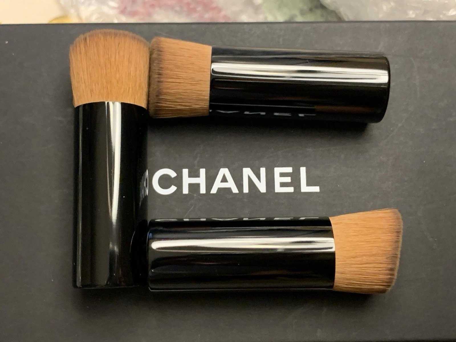 Lot of 3 CHANEL Les Beiges Water-Fresh Teint Travel Foundation Brush 2.75” New