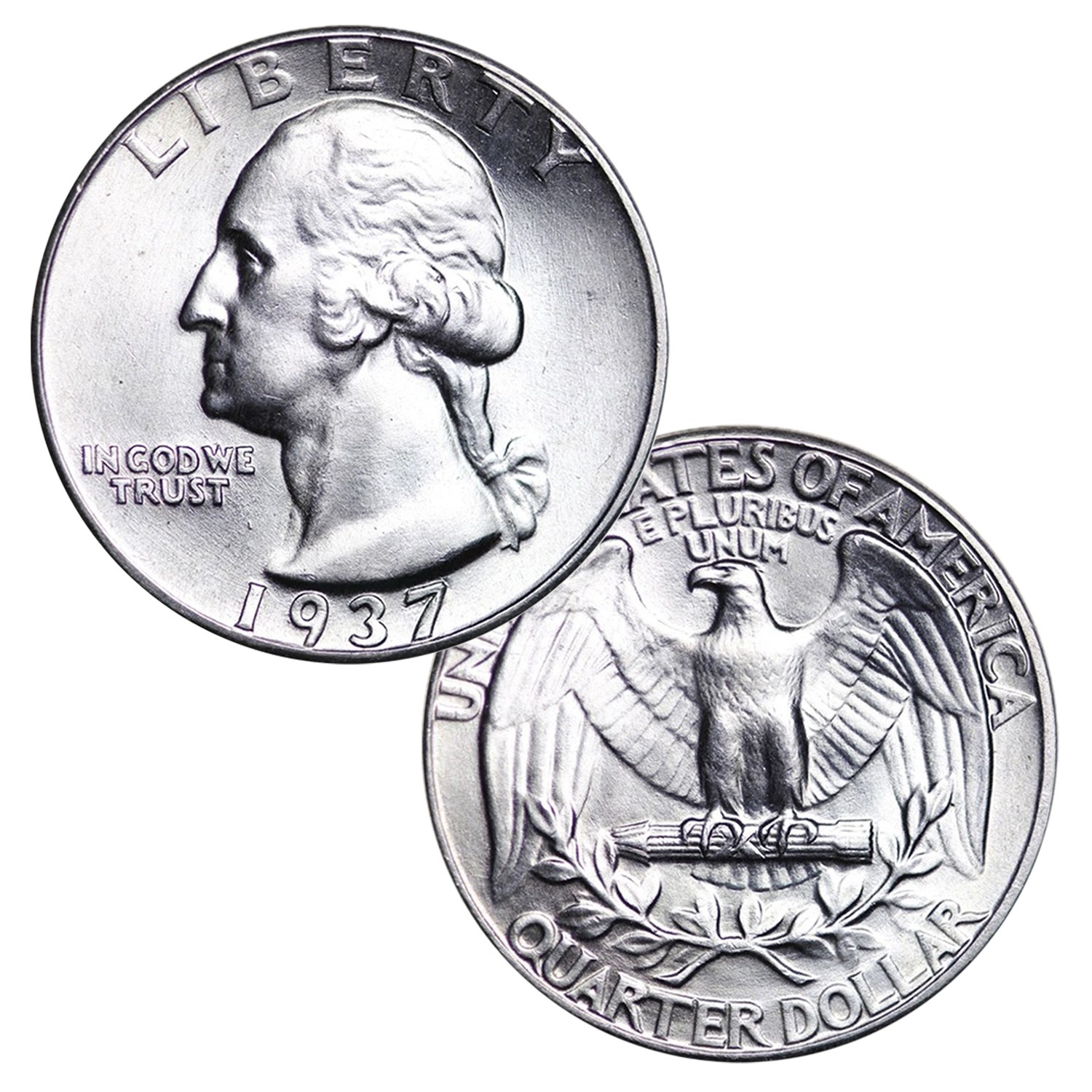 $1 Face - 90% Silver Washington Quarters BU - Random Date