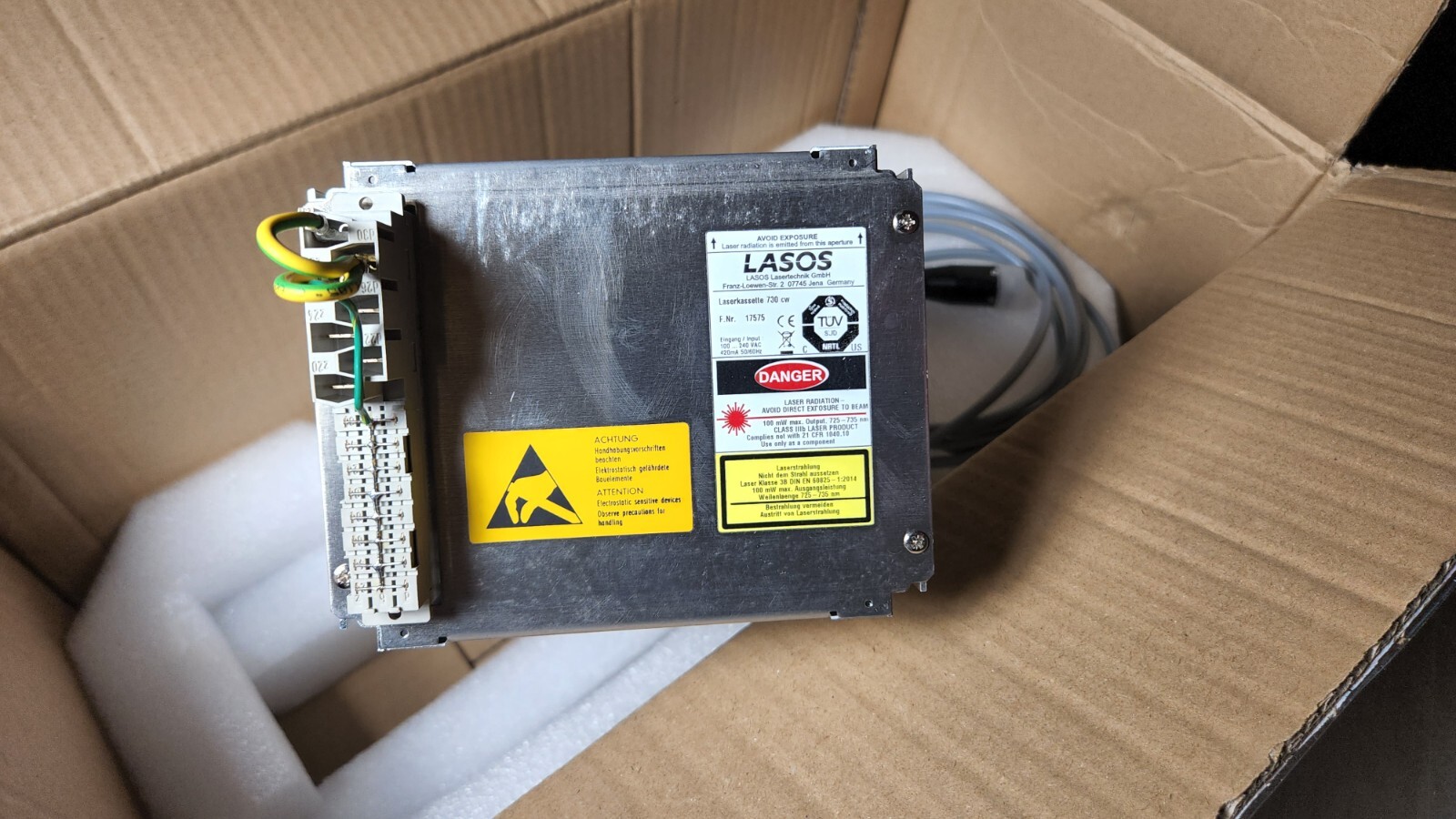 Zeiss / Lasos 000000-2302-475 Laser Laserkassette 730cw 730nm 15mW for LSM 880