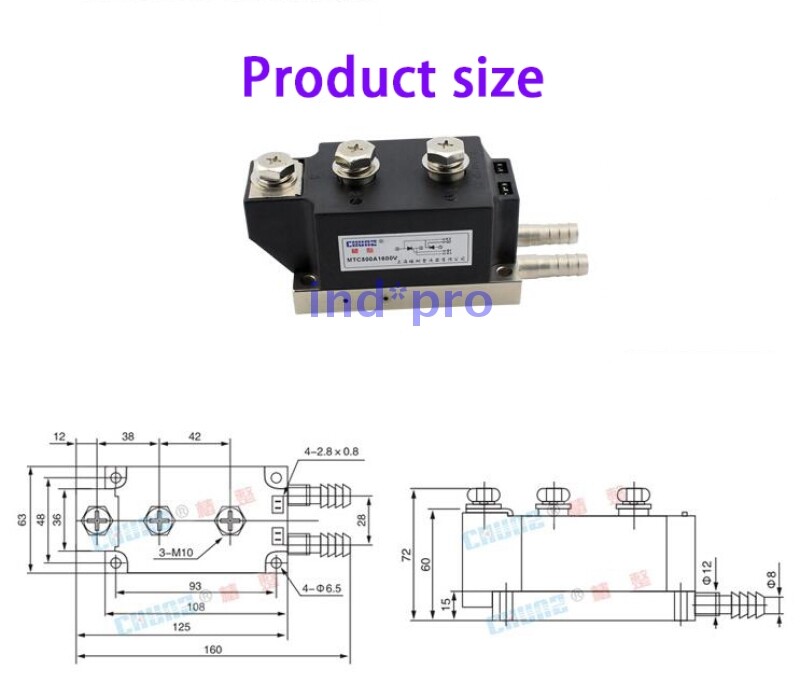 Water Cooled Thyristor Module CHUNZ MTC500A 1600V Brand New