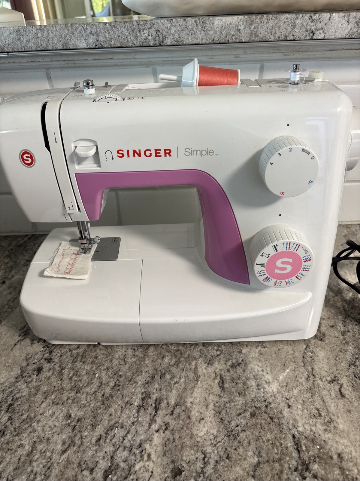 Singer Simple 3223 Sewing Machine W/ Pedal, Extras - Free Arm 32 Sts. Rare Color