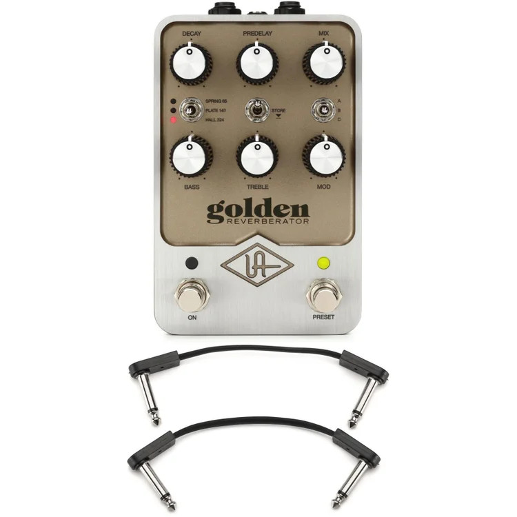 Universal Audio UAFX Golden Reverberator Pedal with EBS Patch Cables