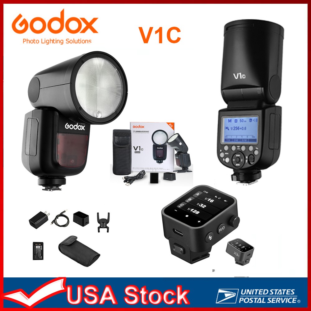 Godox V1-C 2.4G Wireless TTL Camera Flash,X3 C Trigger, For Canon