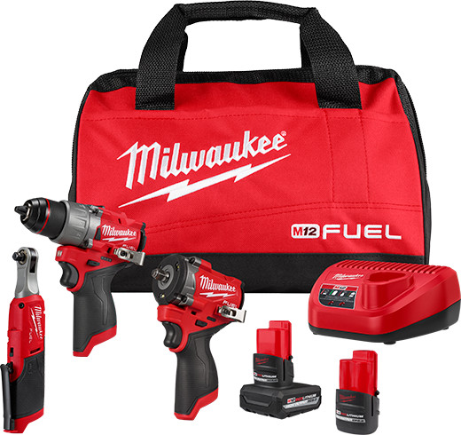 Milwaukee 3424-23 M12 FUEL 3-Tool Combo Kit