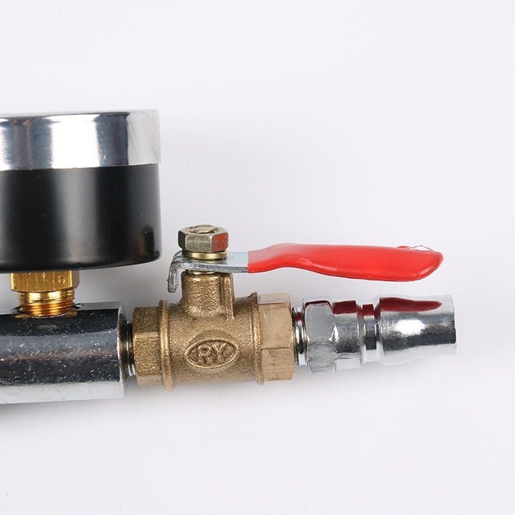 Hand Pump Tire Inflator Gauge 0 to 220 PSI for Cars Motorcycles and Bikes