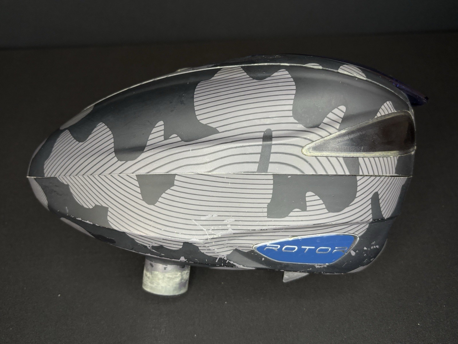 Dye Rotor Paintball Hopper Loader with Customized Black Gray Blue Camo Works