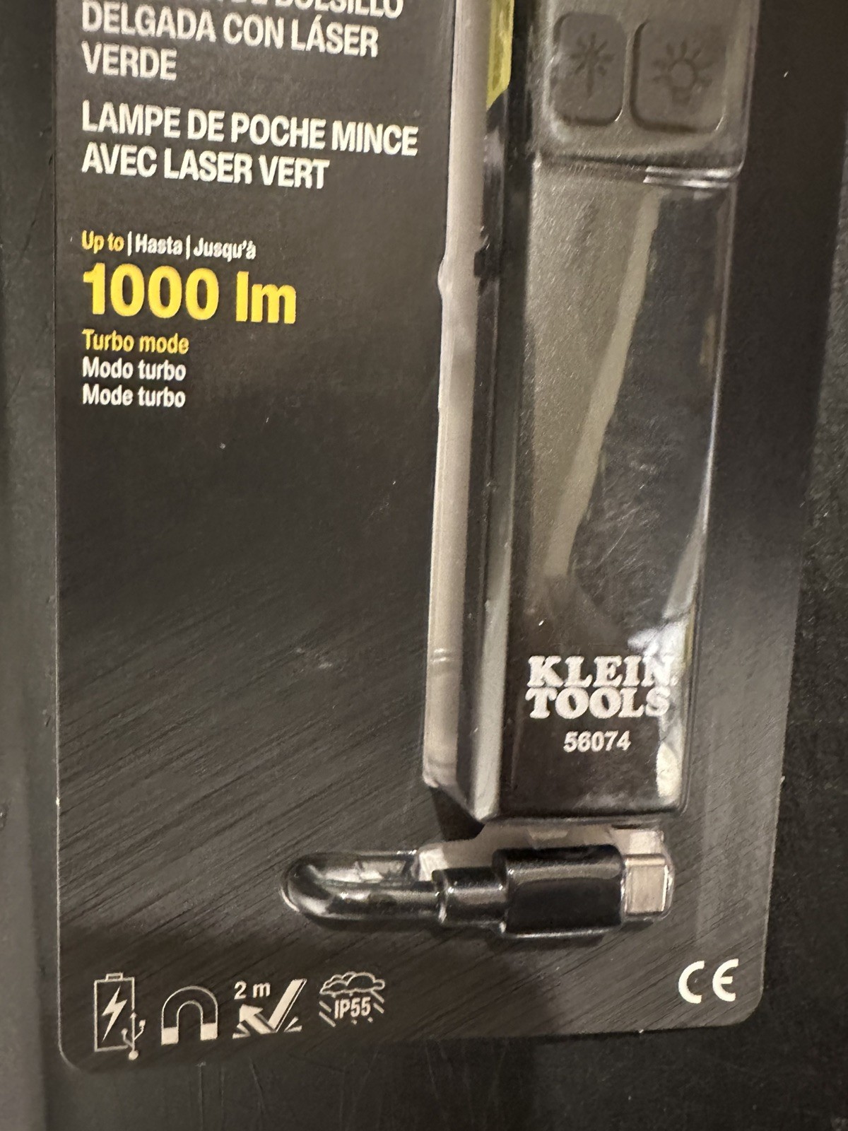 Klein Tools 56074 Slim Pocket LED Flashlight with Green Laser Rechargeable(545)