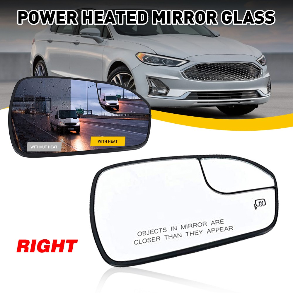 Passenger RH Side Power Heated Mirror Glass For 2013- 20 Ford Fusion DS7Z17K707B