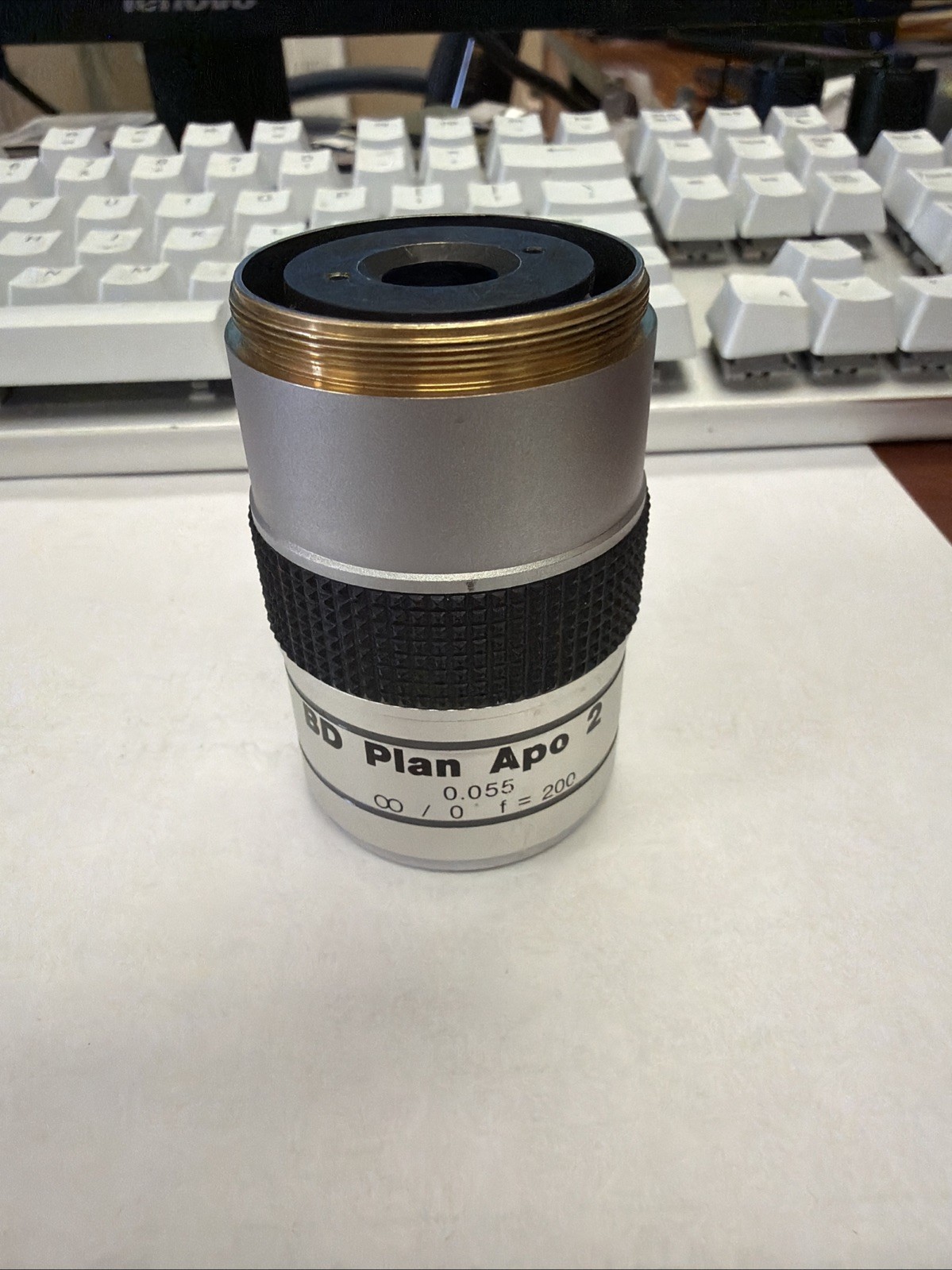 Mitutoyo BD Plan APO 2 / 0.055 ∞/0 f=200 Microscope Objective Lens 40mm Thread