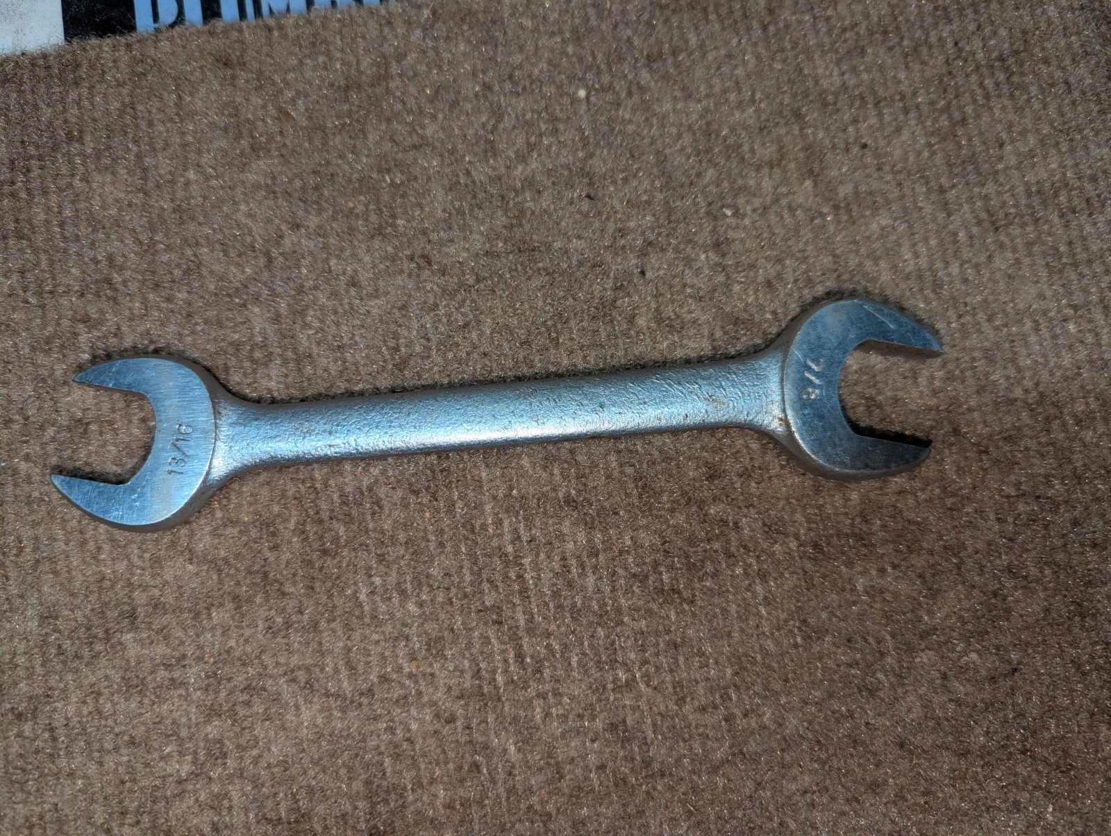Vintage   S W  Open End Wrench   7/8x13/16