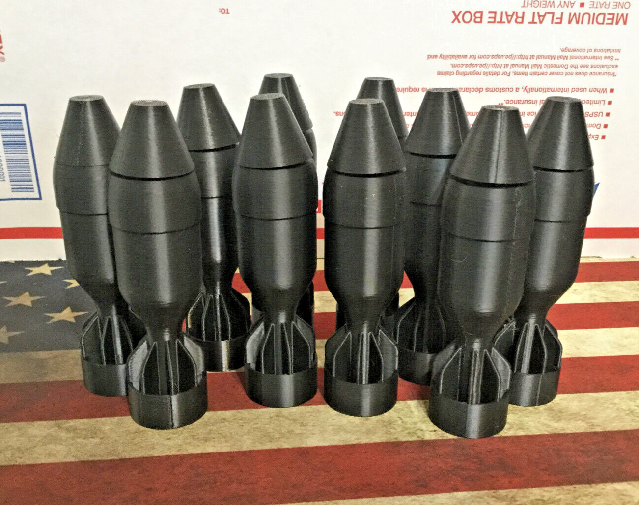 37mm Projectile large Payload finned work and look great.  3D printed !! 10 PK.