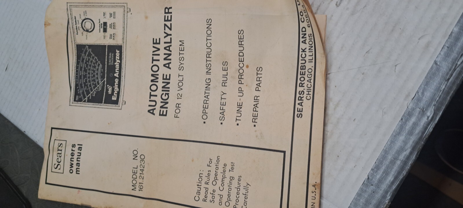 Sears Solid State Electronic Engine Analyzer Model 161.214230 2 CABLES, READ