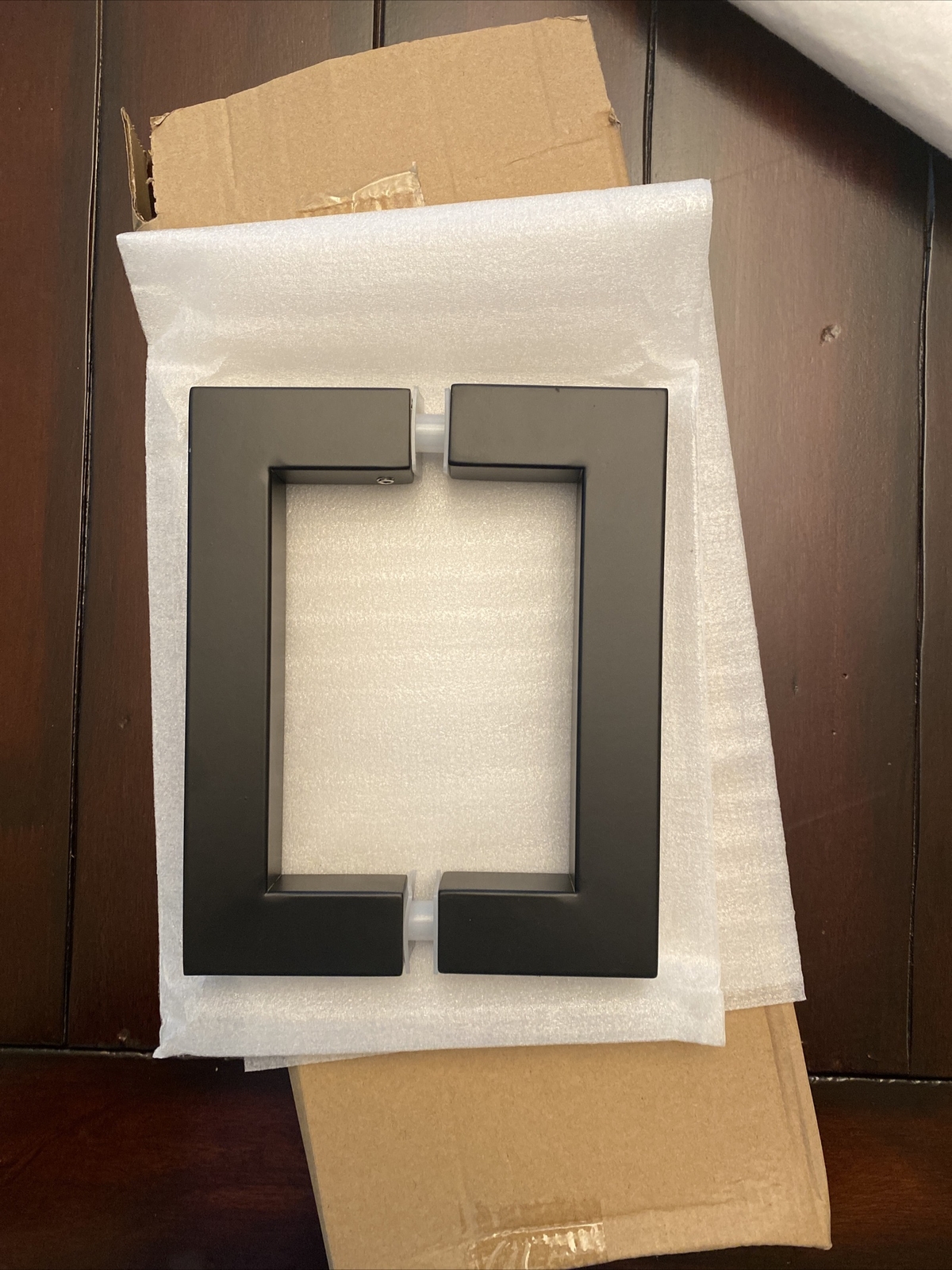 6" SQUARE DOUBLE SIDED SHOWER DOOR HANDLE MATT BLACK
